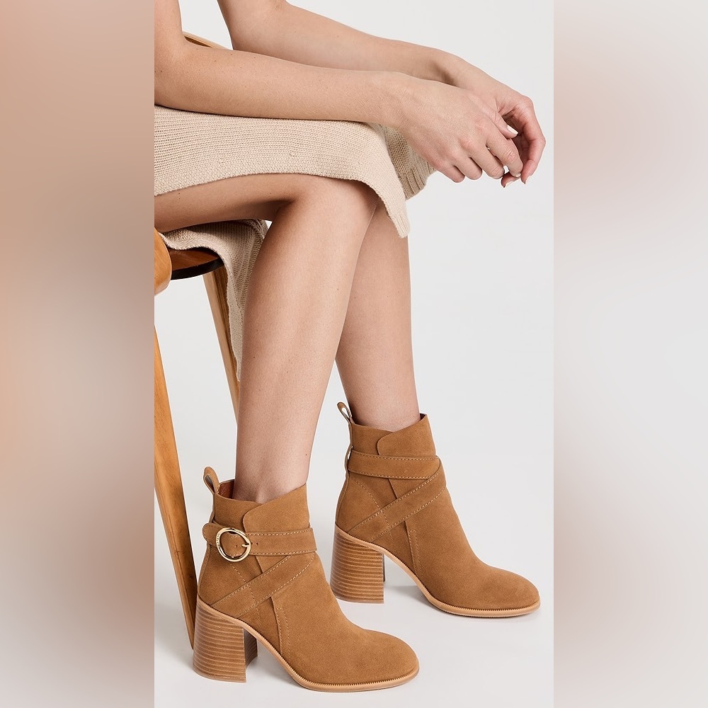 NWT See By Chloe Zelda Brown Suede Ankle Boots Sz 36 US 6 Made in Spain